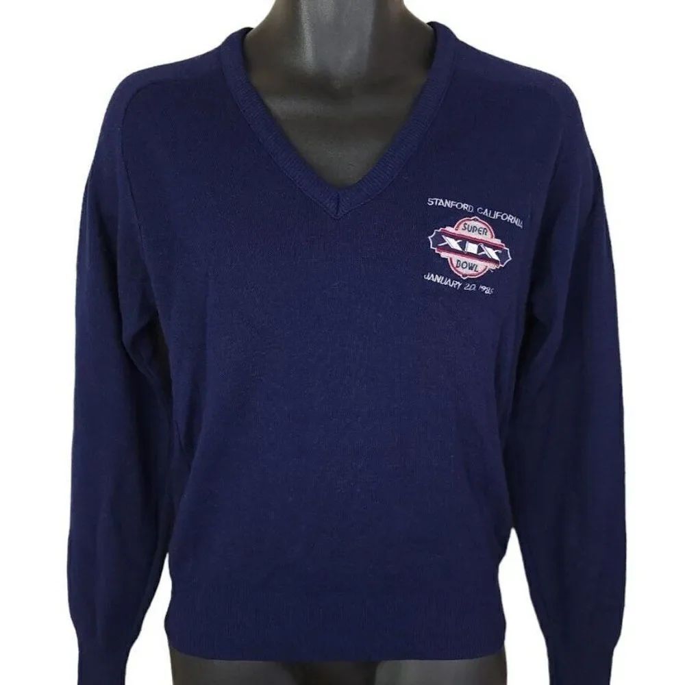 Super Bowl XIX Sweater Vintage 80s 1985 San Francisco 49ers Miami Dolphins Small
